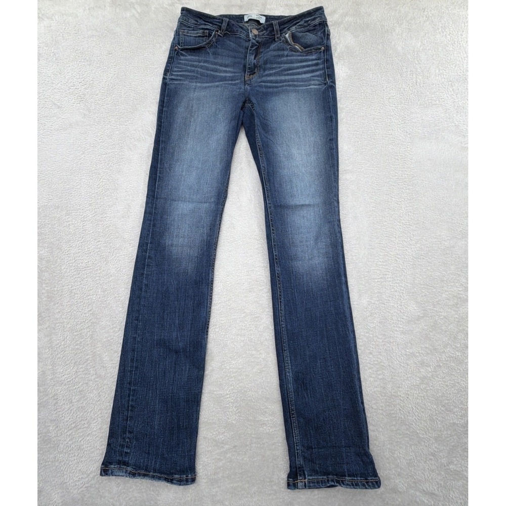 BKE Payton Jeans Universal Fit Womans 29x33 1/2 Mid Rise Dark Wash Straight Jean